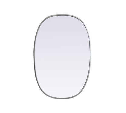 Elegant Furniture & Lighting - Brynn Metal Frame Oval Mirror 20x30 Inch in Silver - MR2B2030SIL veiw 1