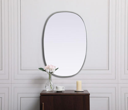 Elegant Furniture & Lighting - Brynn Metal Frame Oval Mirror 20x30 Inch in Silver - MR2B2030SIL veiw 4