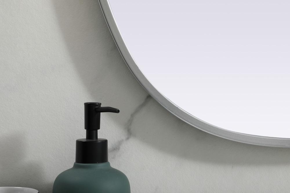Elegant Furniture & Lighting - Brynn Metal Frame Oval Mirror 20x30 Inch in Silver - MR2B2030SIL veiw 6