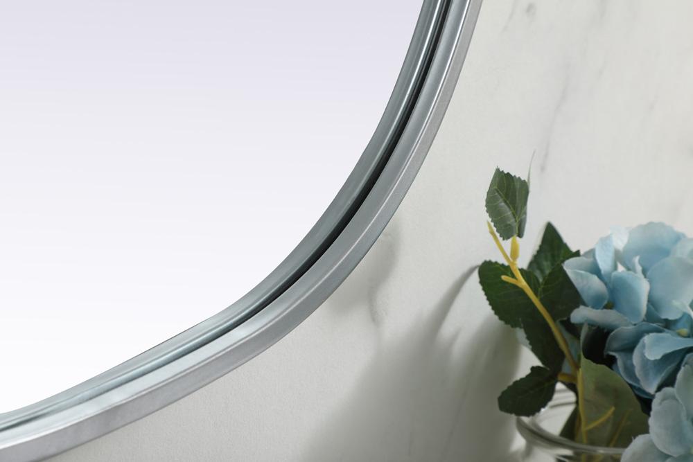 Elegant Furniture & Lighting - Brynn Metal Frame Oval Mirror 20x30 Inch in Silver - MR2B2030SIL veiw 7