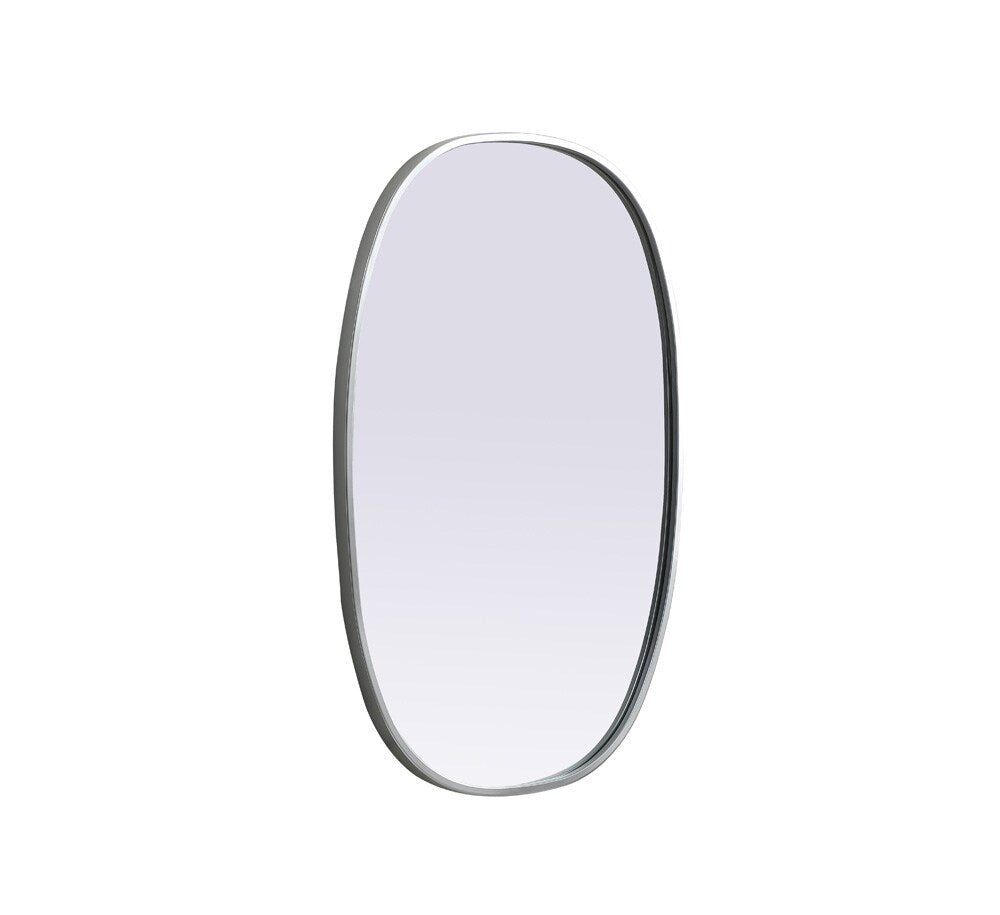 Elegant Furniture & Lighting - Brynn Metal Frame Oval Mirror 20x30 Inch in Silver - MR2B2030SIL veiw 8