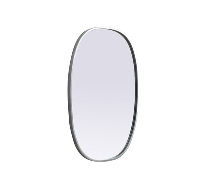 Elegant Furniture & Lighting - Brynn Metal Frame Oval Mirror 20x30 Inch in Silver - MR2B2030SIL veiw 8