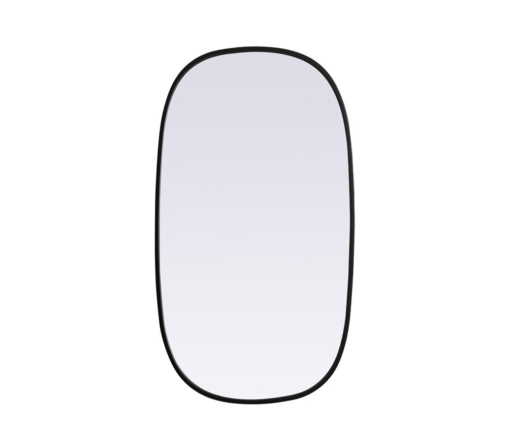 Elegant Furniture & Lighting - Brynn Metal Frame Oval Mirror 20x36 Inch in Black - MR2B2036BLK veiw 1