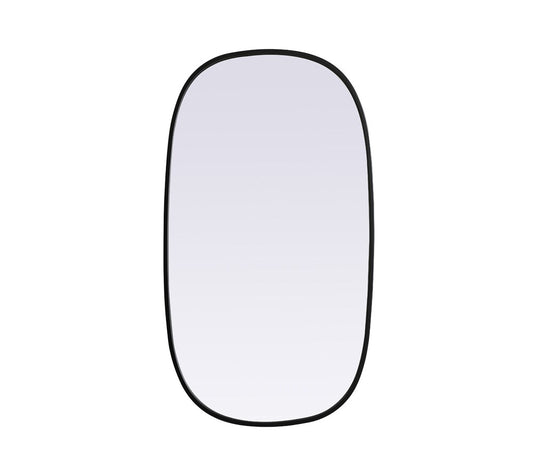 Elegant Furniture & Lighting - Brynn Metal Frame Oval Mirror 20x36 Inch in Black - MR2B2036BLK veiw 1