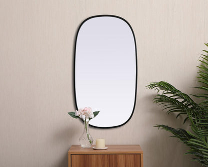 Elegant Furniture & Lighting - Brynn Metal Frame Oval Mirror 20x36 Inch in Black - MR2B2036BLK veiw 4