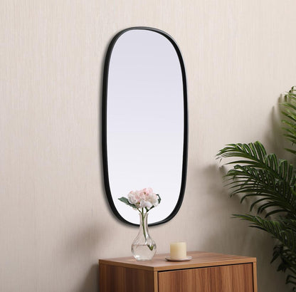 Elegant Furniture & Lighting - Brynn Metal Frame Oval Mirror 20x36 Inch in Black - MR2B2036BLK veiw 5