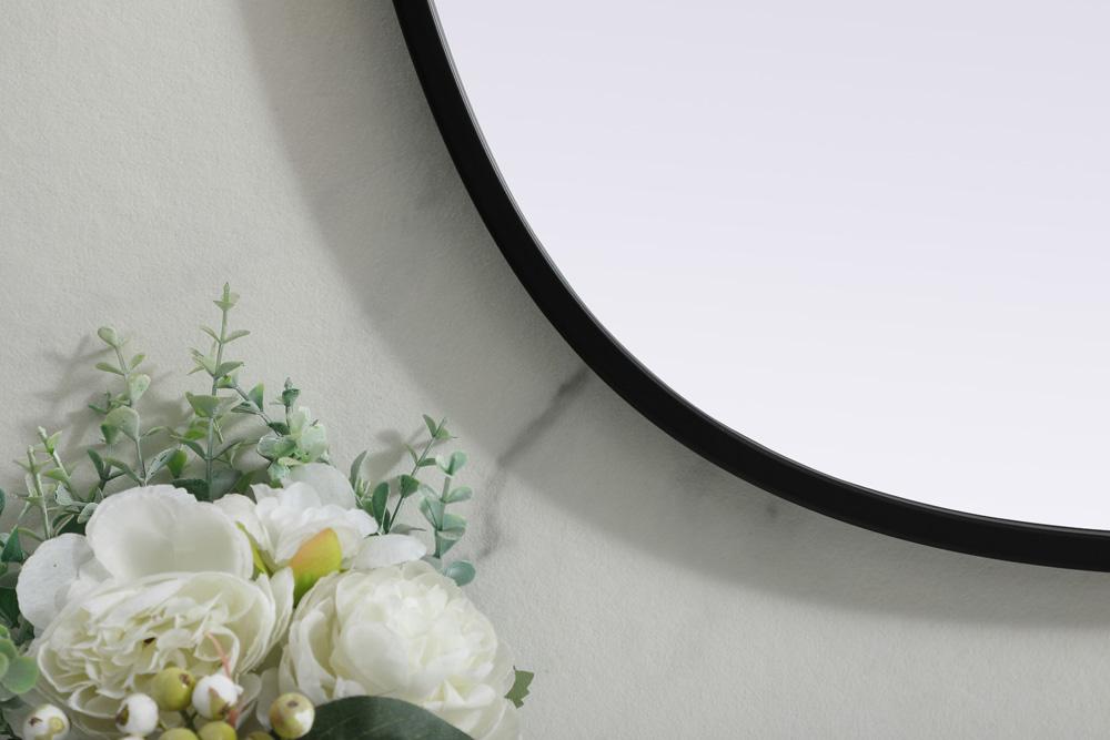 Elegant Furniture & Lighting - Brynn Metal Frame Oval Mirror 20x36 Inch in Black - MR2B2036BLK veiw 6