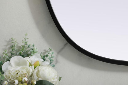 Elegant Furniture & Lighting - Brynn Metal Frame Oval Mirror 20x36 Inch in Black - MR2B2036BLK veiw 6