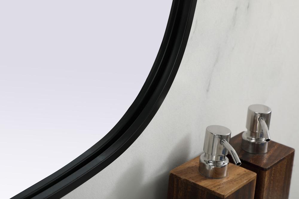Elegant Furniture & Lighting - Brynn Metal Frame Oval Mirror 20x36 Inch in Black - MR2B2036BLK veiw 7