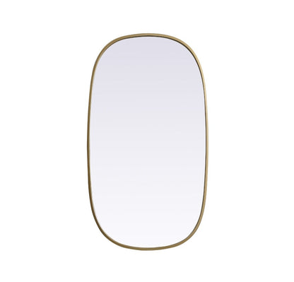 Elegant Furniture & Lighting - Brynn Metal Frame Oval Mirror 20x36 Inch in Brass - MR2B2036BRS veiw 1