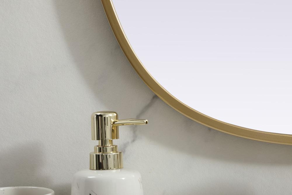 Elegant Furniture & Lighting - Brynn Metal Frame Oval Mirror 20x36 Inch in Brass - MR2B2036BRS veiw 6