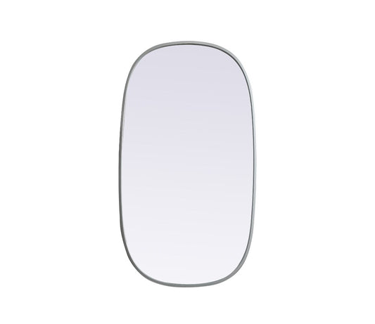 Elegant Furniture & Lighting - Brynn Metal Frame Oval Mirror 20x36 Inch in Silver - MR2B2036SIL veiw 1