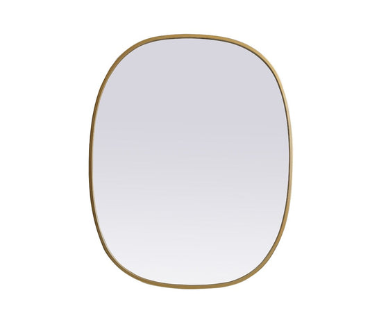 Elegant Furniture & Lighting - Brynn Metal Frame Oval Mirror 24x30 Inch in Brass - MR2B2430BRS veiw 1
