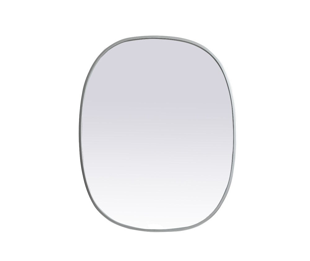 Elegant Furniture & Lighting - Brynn Metal Frame Oval Mirror 24x30 Inch in Silver - MR2B2430SIL veiw 1