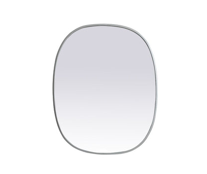 Elegant Furniture & Lighting - Brynn Metal Frame Oval Mirror 24x30 Inch in Silver - MR2B2430SIL veiw 1