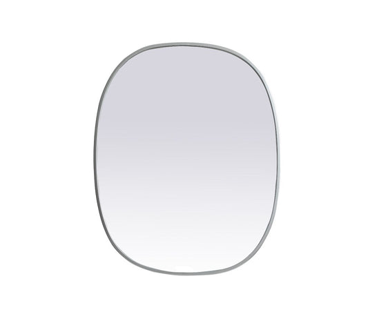 Elegant Furniture & Lighting - Brynn Metal Frame Oval Mirror 24x30 Inch in Silver - MR2B2430SIL veiw 1