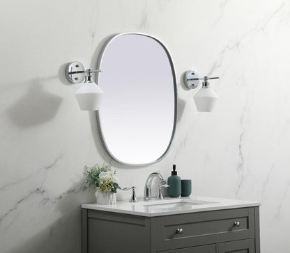 Elegant Furniture & Lighting - Brynn Metal Frame Oval Mirror 24x30 Inch in Silver - MR2B2430SIL veiw 3