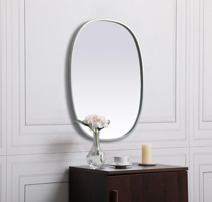 Elegant Furniture & Lighting - Brynn Metal Frame Oval Mirror 24x30 Inch in Silver - MR2B2430SIL veiw 5