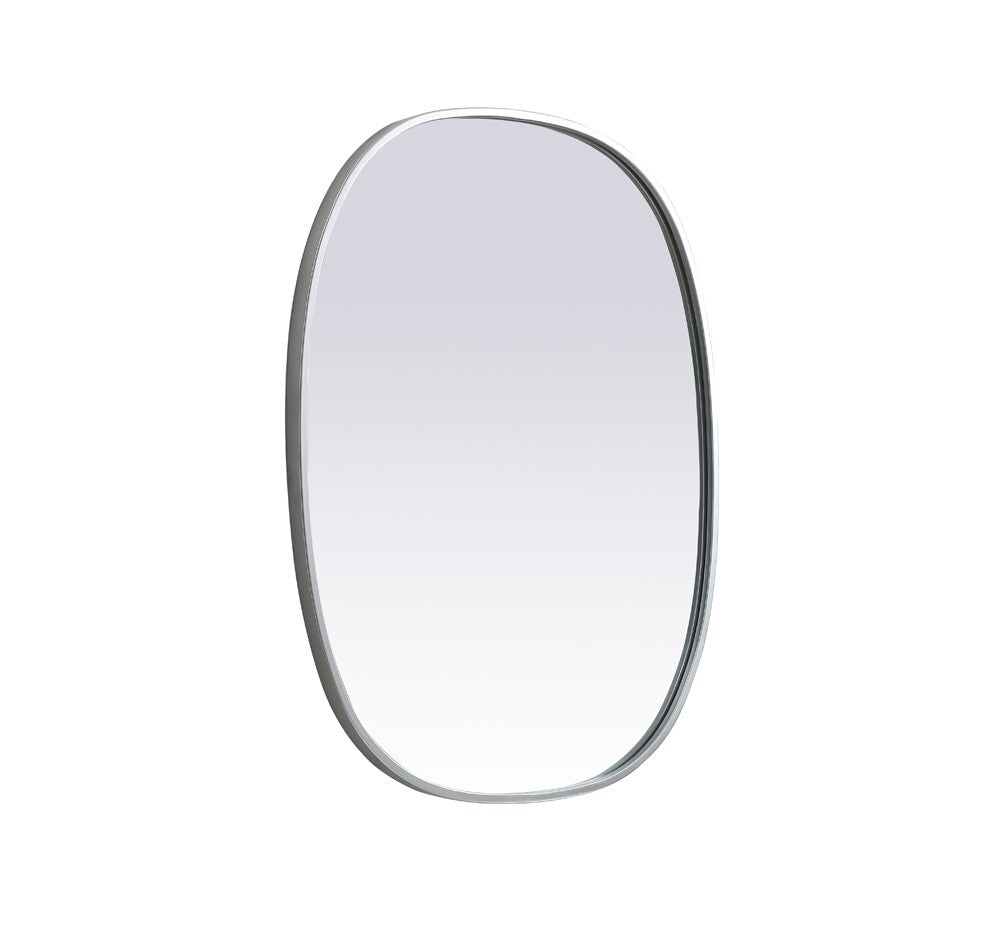 Elegant Furniture & Lighting - Brynn Metal Frame Oval Mirror 24x30 Inch in Silver - MR2B2430SIL veiw 8