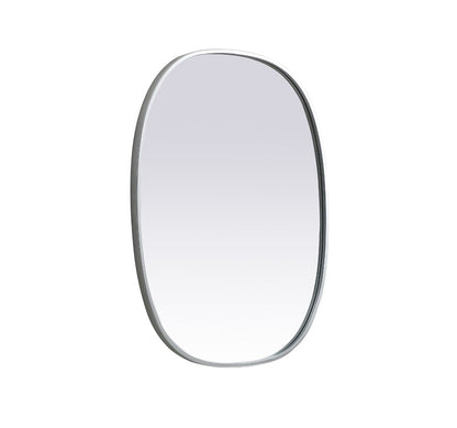 Elegant Furniture & Lighting - Brynn Metal Frame Oval Mirror 24x30 Inch in Silver - MR2B2430SIL veiw 8