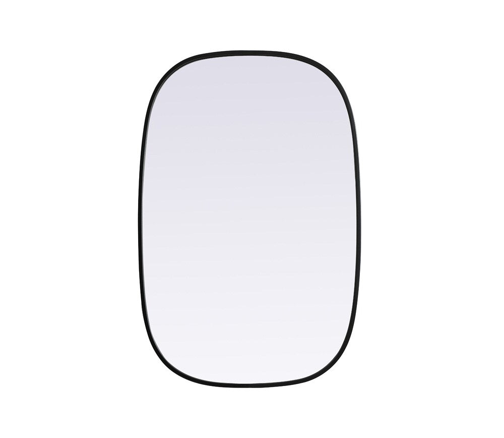 Elegant Furniture & Lighting - Brynn Metal Frame Oval Mirror 24x36 Inch in Black - MR2B2436BLK veiw 1