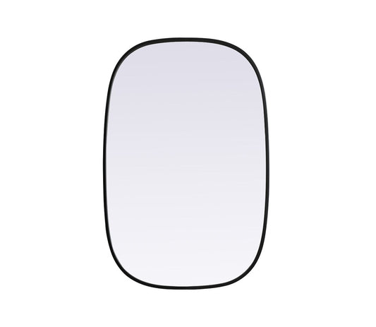 Elegant Furniture & Lighting - Brynn Metal Frame Oval Mirror 24x36 Inch in Black - MR2B2436BLK veiw 1