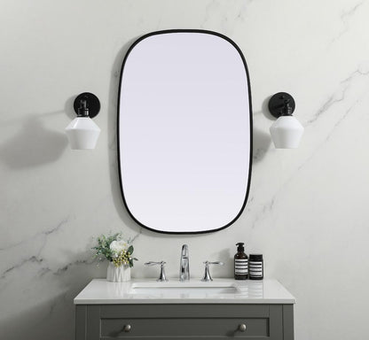 Elegant Furniture & Lighting - Brynn Metal Frame Oval Mirror 24x36 Inch in Black - MR2B2436BLK veiw 2
