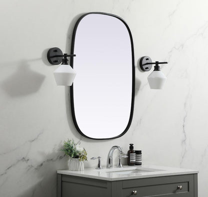Elegant Furniture & Lighting - Brynn Metal Frame Oval Mirror 24x36 Inch in Black - MR2B2436BLK veiw 3