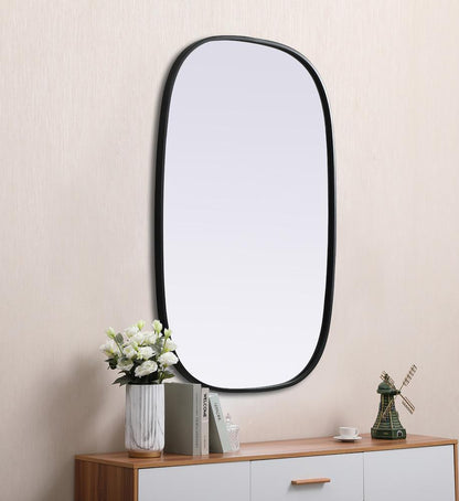 Elegant Furniture & Lighting - Brynn Metal Frame Oval Mirror 24x36 Inch in Black - MR2B2436BLK veiw 5