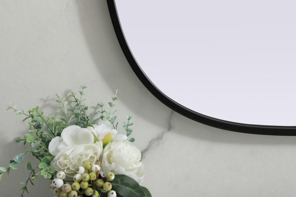 Elegant Furniture & Lighting - Brynn Metal Frame Oval Mirror 24x36 Inch in Black - MR2B2436BLK veiw 6