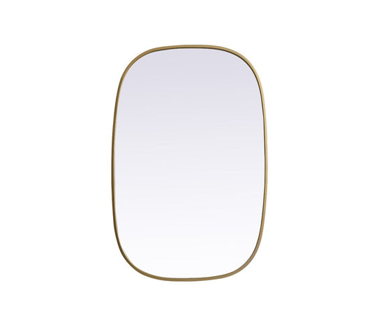 Elegant Furniture & Lighting - Brynn Metal Frame Oval Mirror 24x36 Inch in Brass - MR2B2436BRS veiw 1