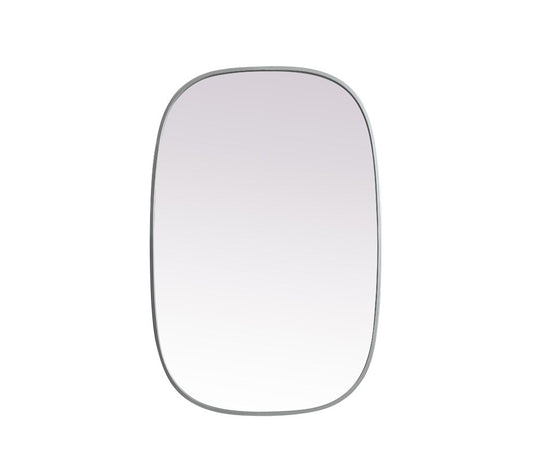 Elegant Furniture & Lighting - Brynn Metal Frame Oval Mirror 24x36 Inch in Silver - MR2B2436SIL veiw 1