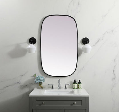 Elegant Furniture & Lighting - Brynn Metal Frame Oval Mirror 24x40 Inch in Black - MR2B2440BLK veiw 2