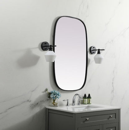 Elegant Furniture & Lighting - Brynn Metal Frame Oval Mirror 24x40 Inch in Black - MR2B2440BLK veiw 3