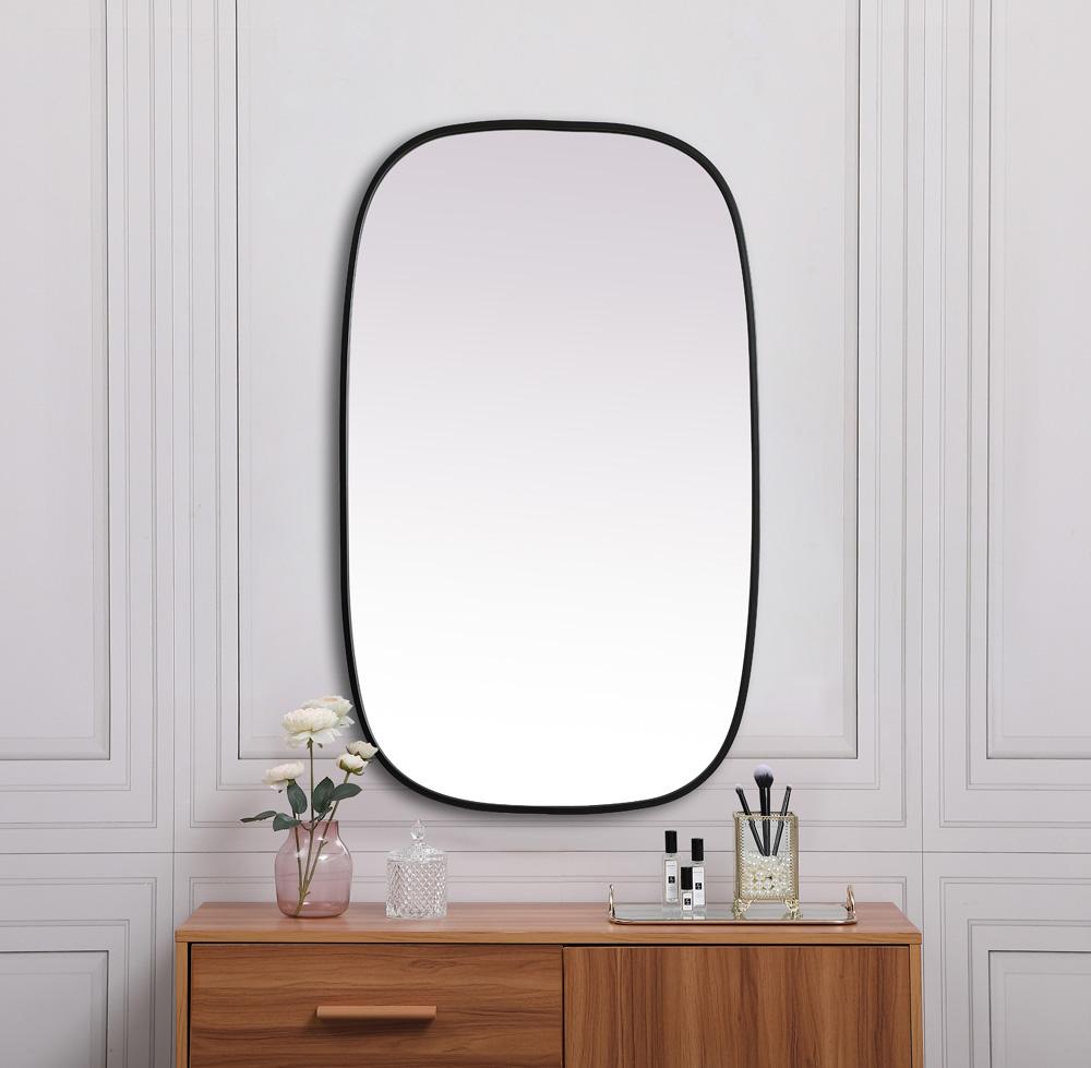Elegant Furniture & Lighting - Brynn Metal Frame Oval Mirror 24x40 Inch in Black - MR2B2440BLK veiw 4