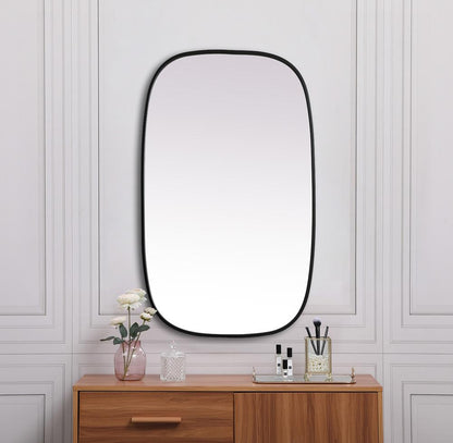 Elegant Furniture & Lighting - Brynn Metal Frame Oval Mirror 24x40 Inch in Black - MR2B2440BLK veiw 4