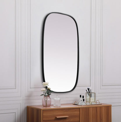 Elegant Furniture & Lighting - Brynn Metal Frame Oval Mirror 24x40 Inch in Black - MR2B2440BLK veiw 5