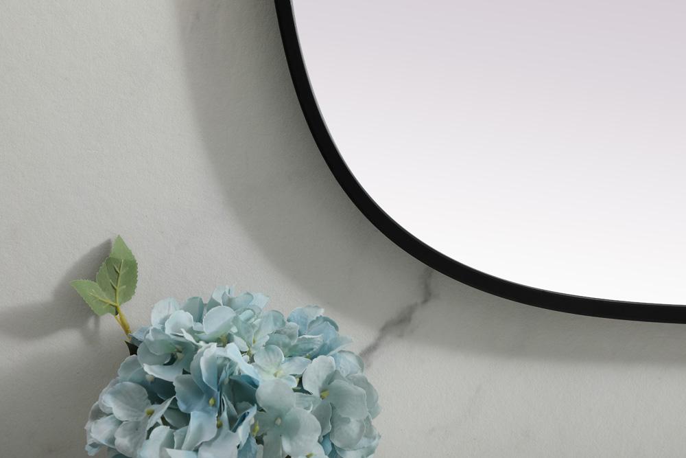 Elegant Furniture & Lighting - Brynn Metal Frame Oval Mirror 24x40 Inch in Black - MR2B2440BLK veiw 6