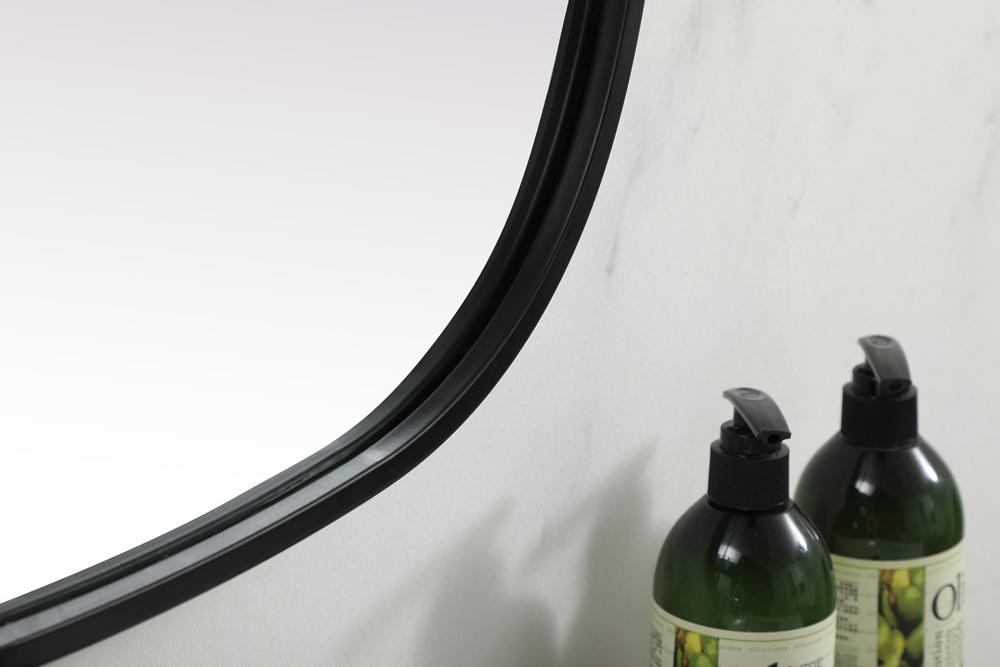 Elegant Furniture & Lighting - Brynn Metal Frame Oval Mirror 24x40 Inch in Black - MR2B2440BLK veiw 7