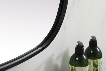 Elegant Furniture & Lighting - Brynn Metal Frame Oval Mirror 24x40 Inch in Black - MR2B2440BLK veiw 7