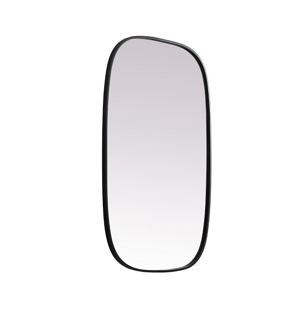 Elegant Furniture & Lighting - Brynn Metal Frame Oval Mirror 24x40 Inch in Black - MR2B2440BLK veiw 8