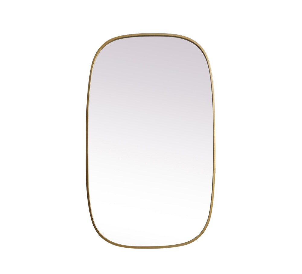 Elegant Furniture & Lighting - Brynn Metal Frame Oval Mirror 24x40 Inch in Brass - MR2B2440BRS veiw 1