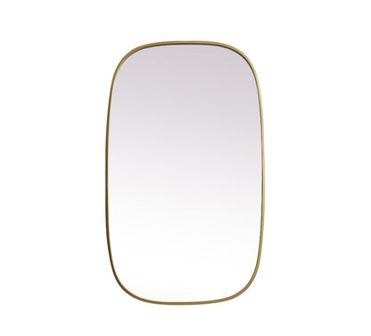 Elegant Furniture & Lighting - Brynn Metal Frame Oval Mirror 24x40 Inch in Brass - MR2B2440BRS veiw 1
