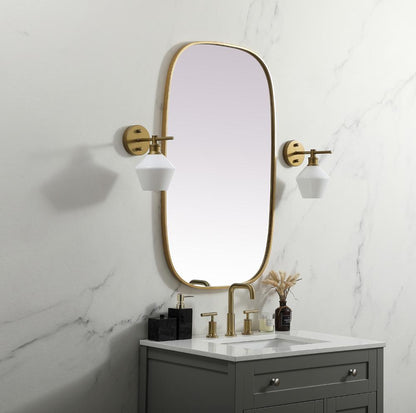 Elegant Furniture & Lighting - Brynn Metal Frame Oval Mirror 24x40 Inch in Brass - MR2B2440BRS veiw 3