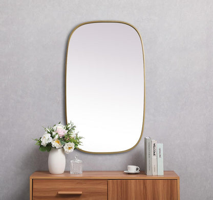 Elegant Furniture & Lighting - Brynn Metal Frame Oval Mirror 24x40 Inch in Brass - MR2B2440BRS veiw 4