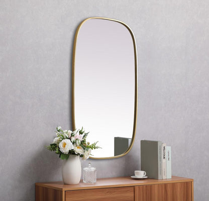 Elegant Furniture & Lighting - Brynn Metal Frame Oval Mirror 24x40 Inch in Brass - MR2B2440BRS veiw 5