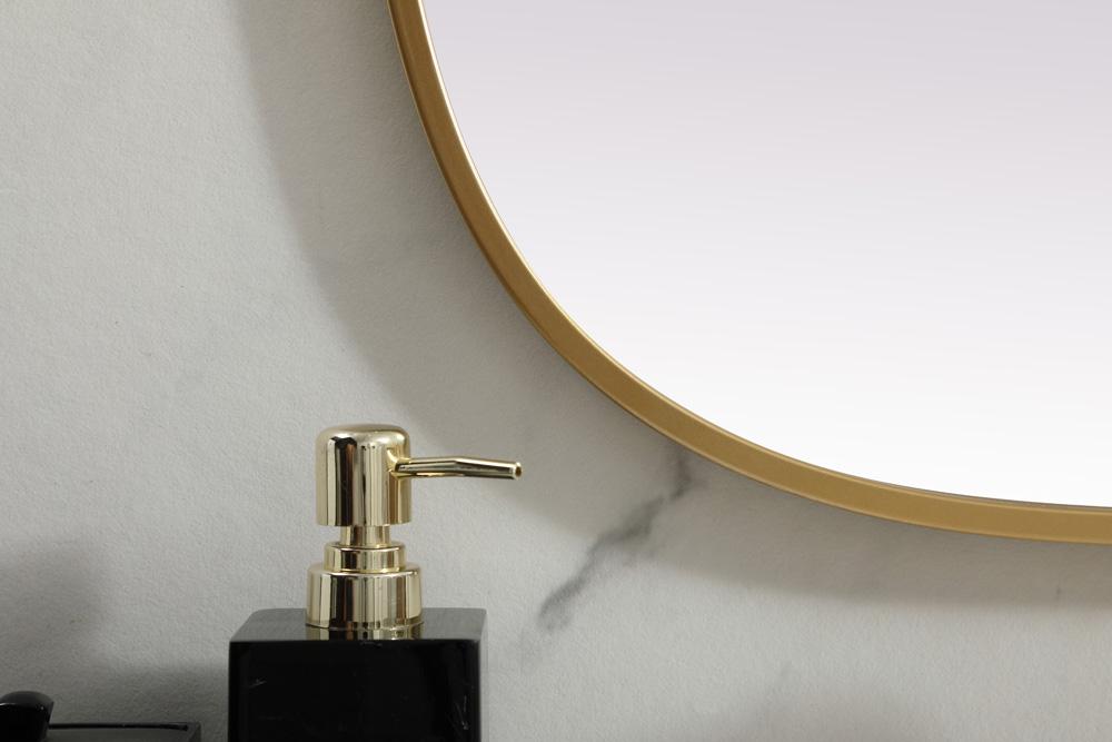 Elegant Furniture & Lighting - Brynn Metal Frame Oval Mirror 24x40 Inch in Brass - MR2B2440BRS veiw 6