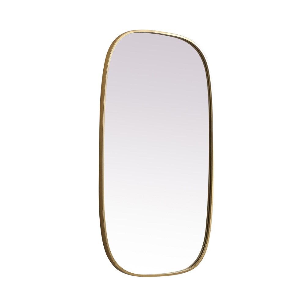 Elegant Furniture & Lighting - Brynn Metal Frame Oval Mirror 24x40 Inch in Brass - MR2B2440BRS veiw 8