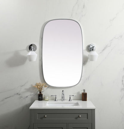 Elegant Furniture & Lighting - Brynn Metal Frame Oval Mirror 24x40 Inch in Silver - MR2B2440SIL veiw 2