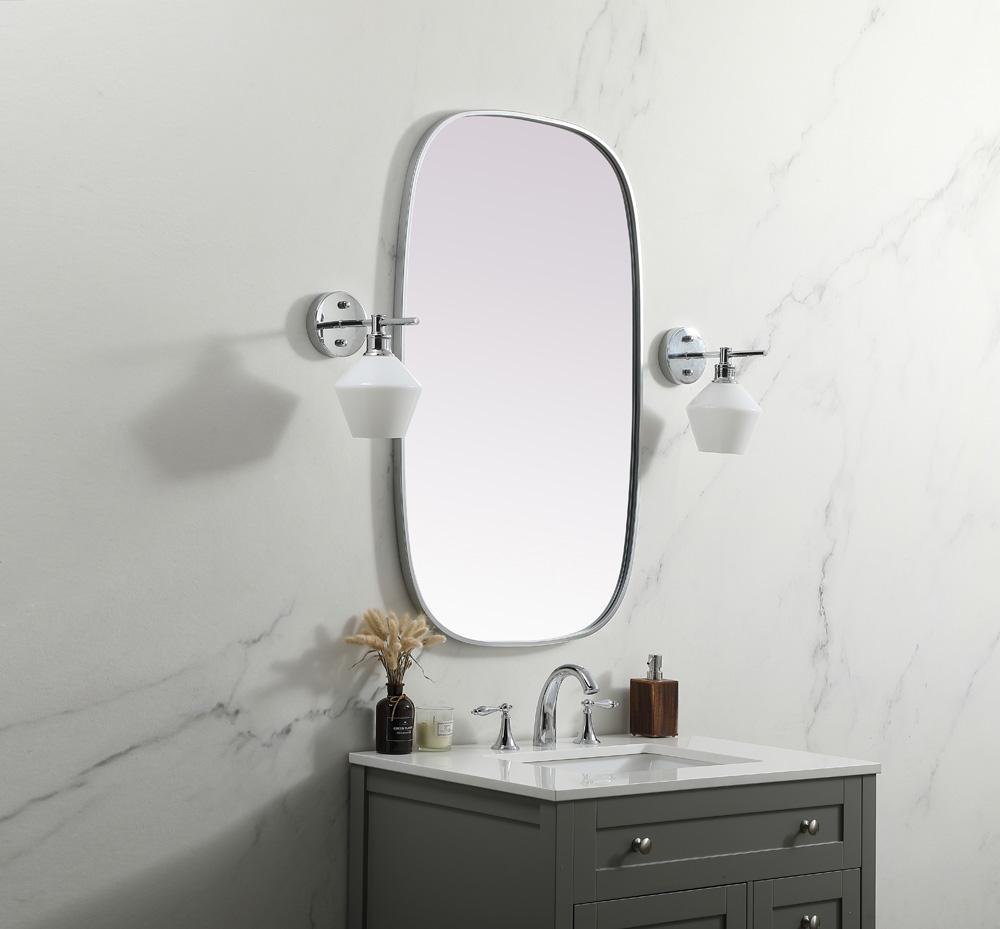 Elegant Furniture & Lighting - Brynn Metal Frame Oval Mirror 24x40 Inch in Silver - MR2B2440SIL veiw 3